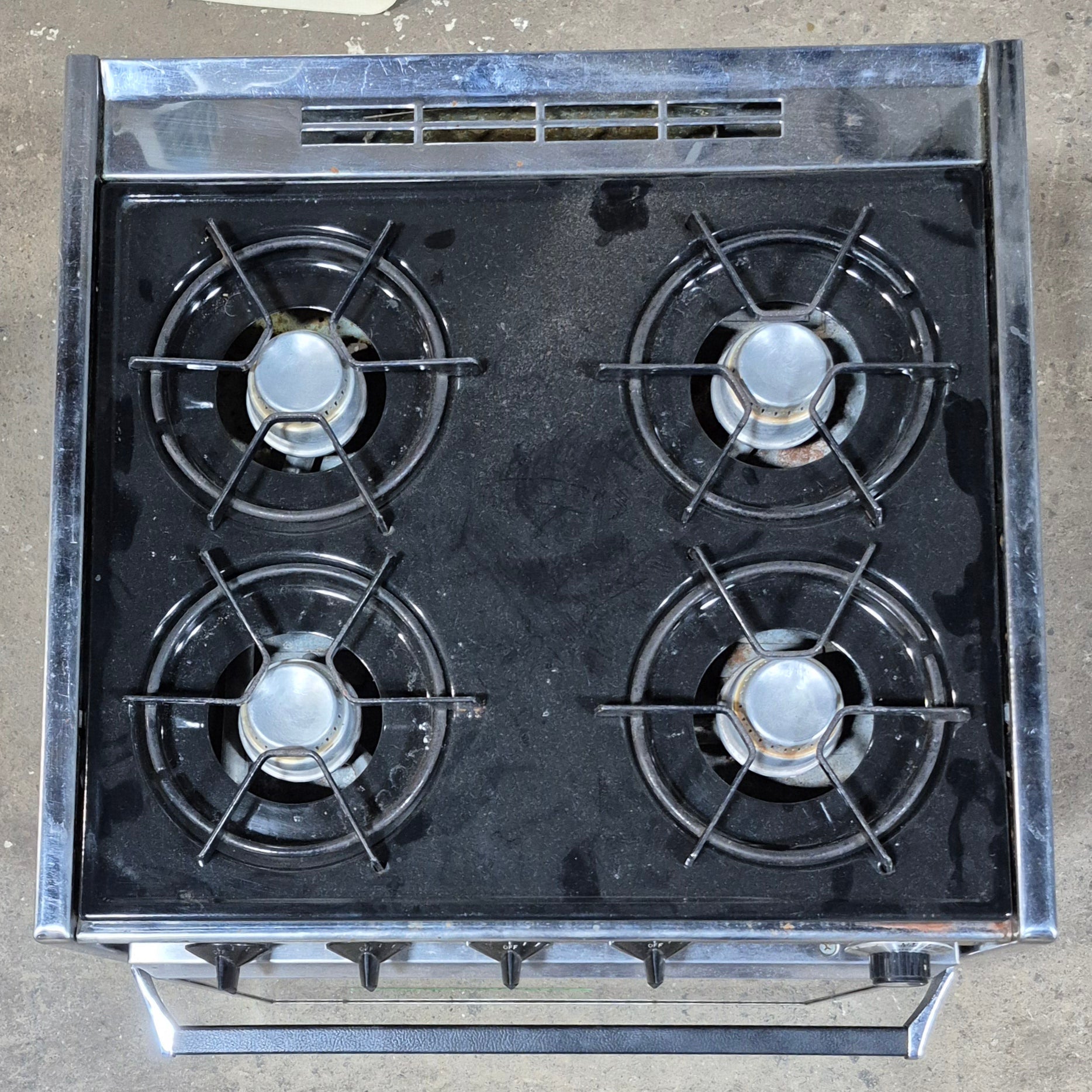 Used Atwood / Wedgewood range stove 4 - burner Retro/ Vintage - T2150 BG - Young Farts RV Parts