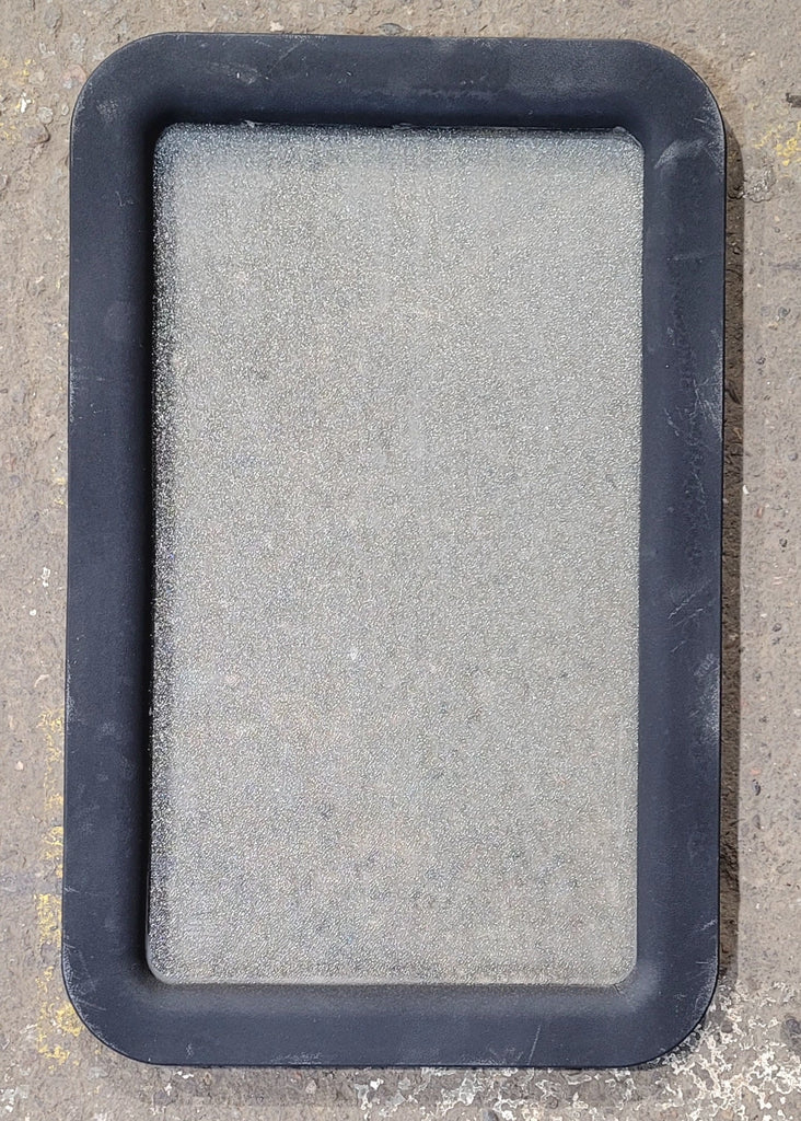 Used Black/ Black Entry door window : 24 3/4" x 15 3/4" - Young Farts RV Parts