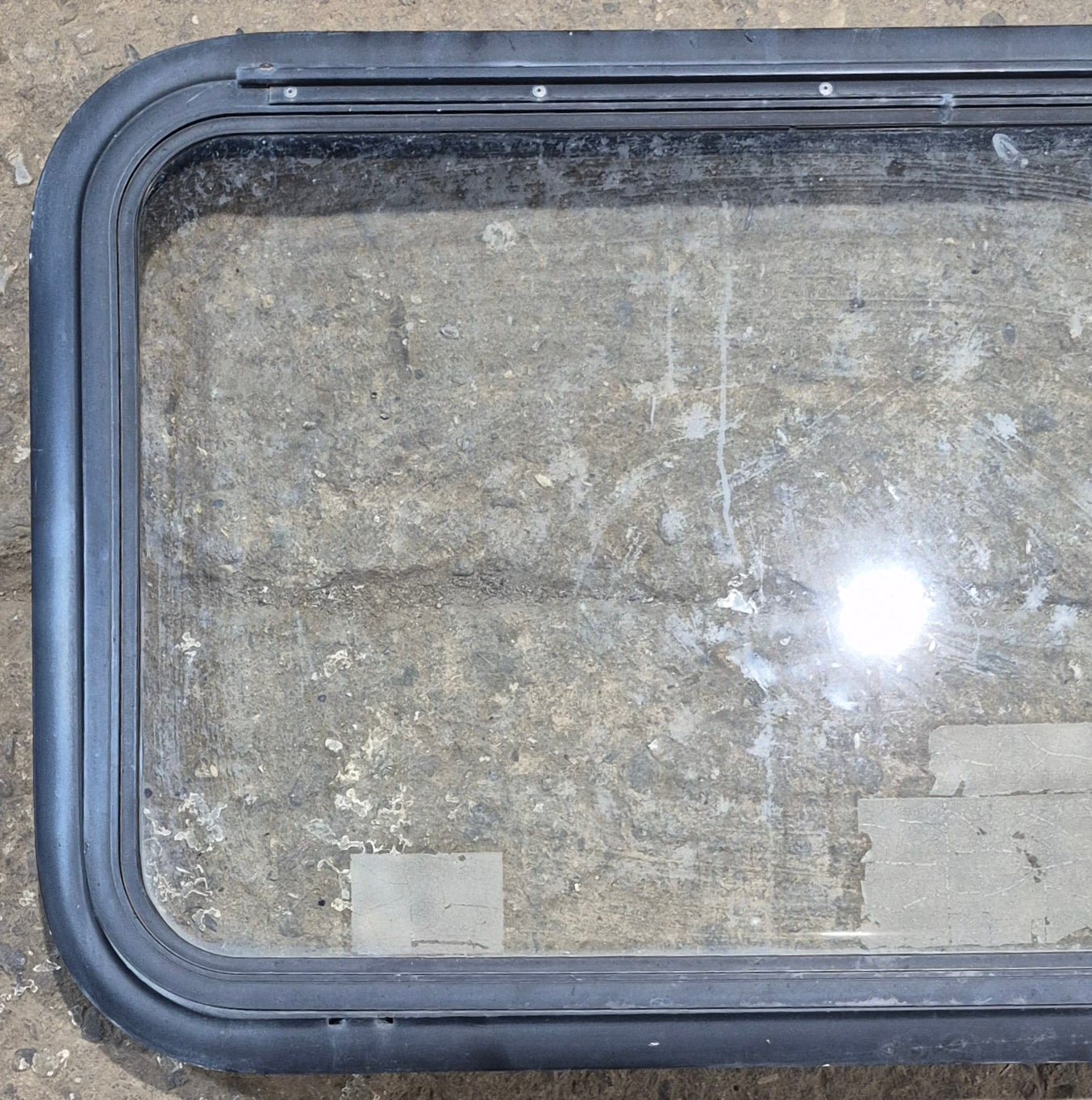 Used Black Emergency Radius Opening Window : 35 1/2