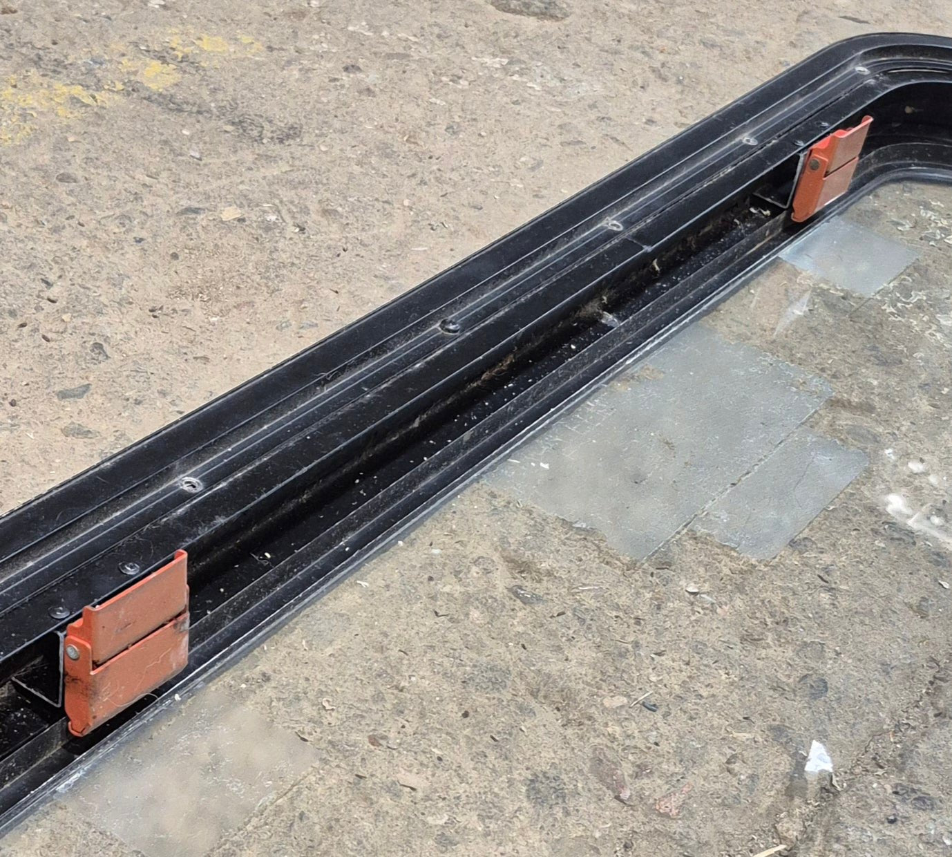 Used Black Emergency Radius Opening Window : 35 1/2