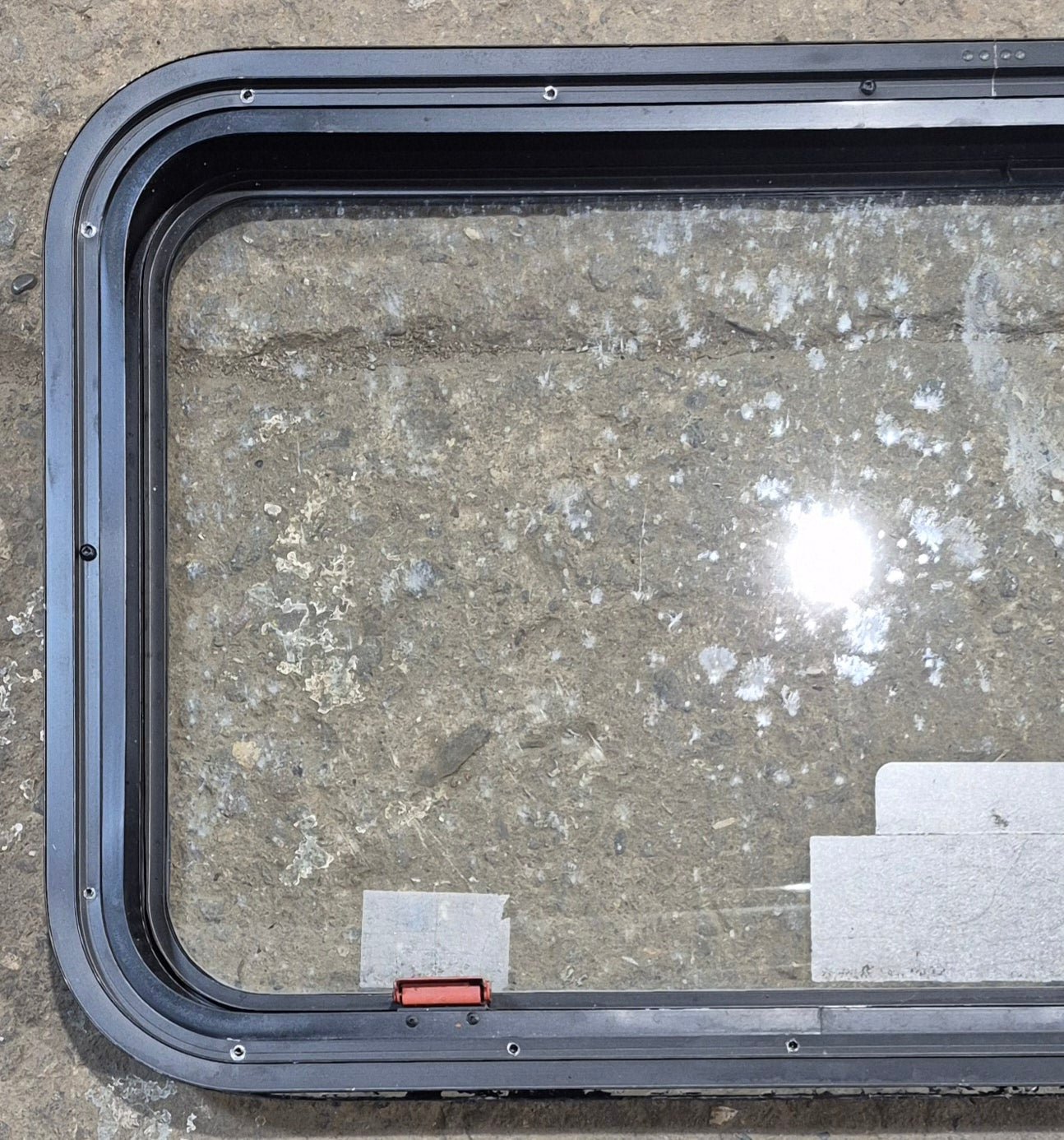 Used Black Emergency Radius Opening Window : 35 1/2