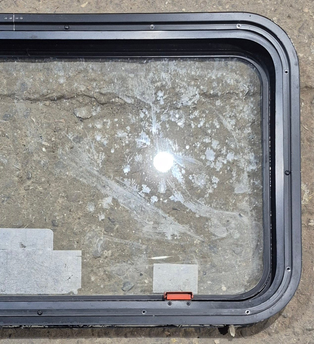 Used Black Emergency Radius Opening Window : 35 1/2