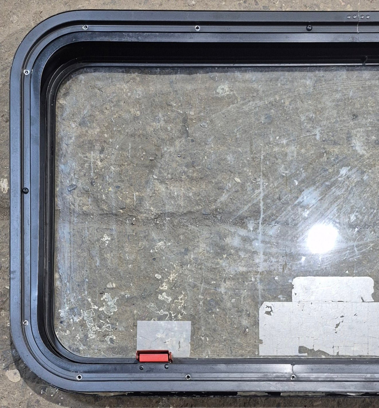 Used Black Emergency Radius Opening Window : 35 1/2