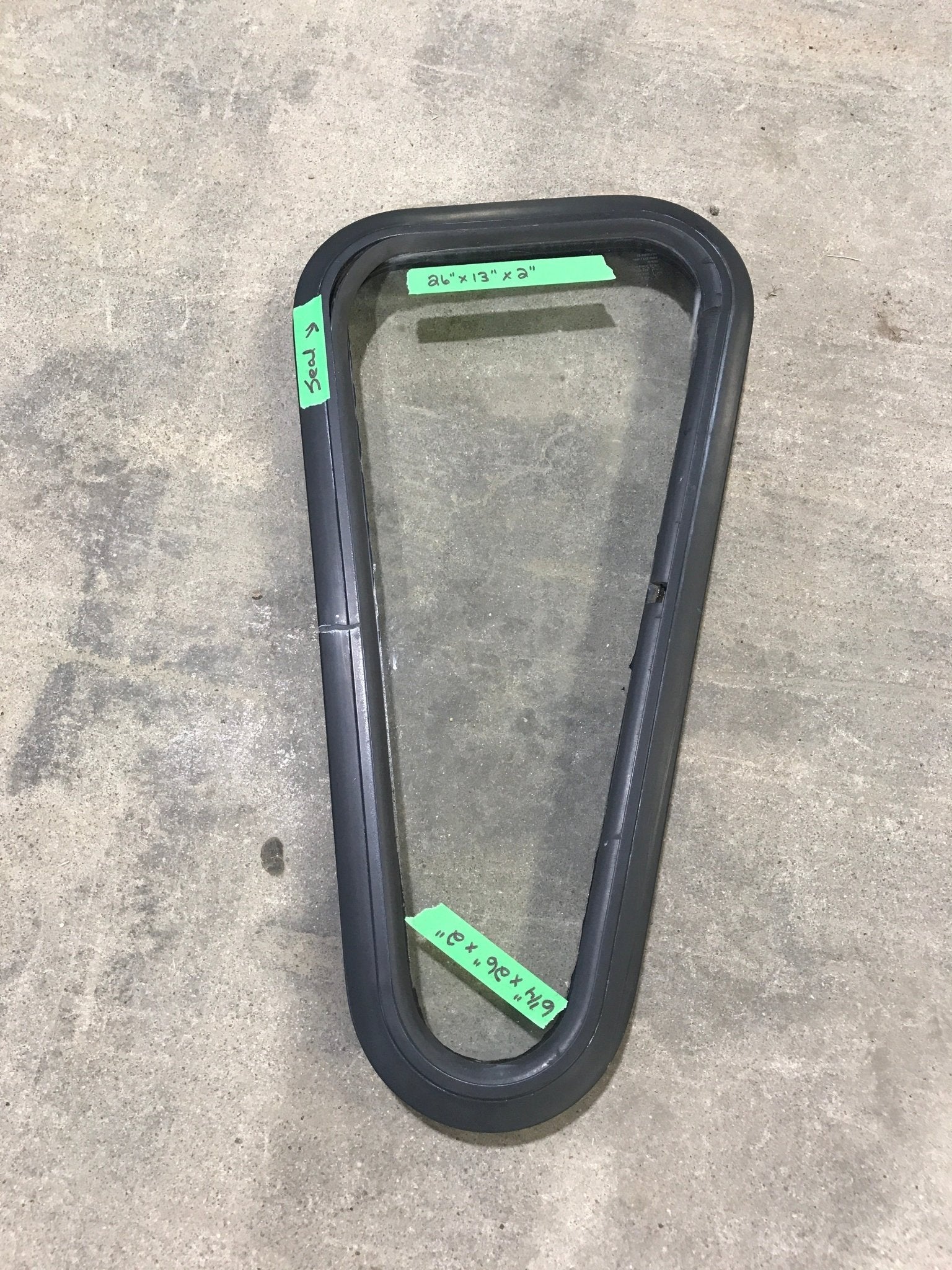 Used Black Radius Angled Non Opening Window : 26