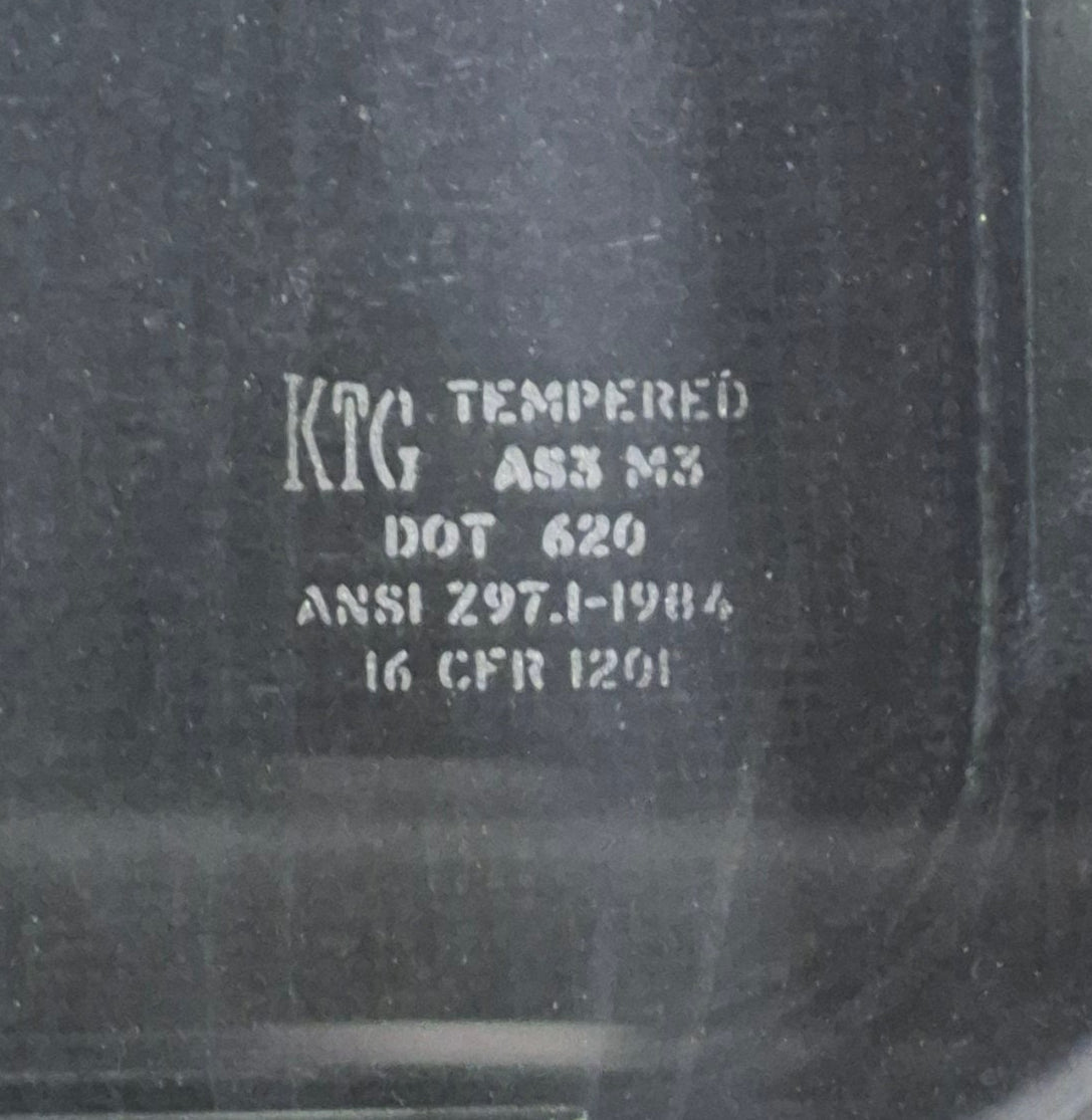 Used Black Radius Emergency Opening Window : 29 1/2" W x 21 1/2" H x 1 3/4" - Young Farts RV Parts