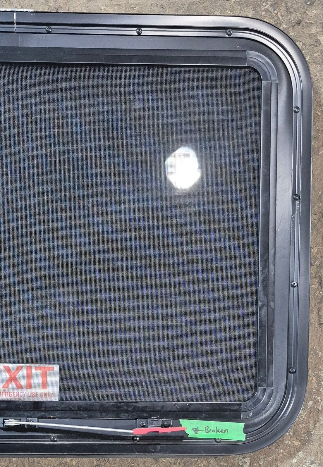 Used Black Radius Emergency Opening Window : 29 1/2