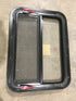Used Black Radius Emergency Opening Window : 29 1/2" W X 29 1/2" H X 2" D - Young Farts RV Parts