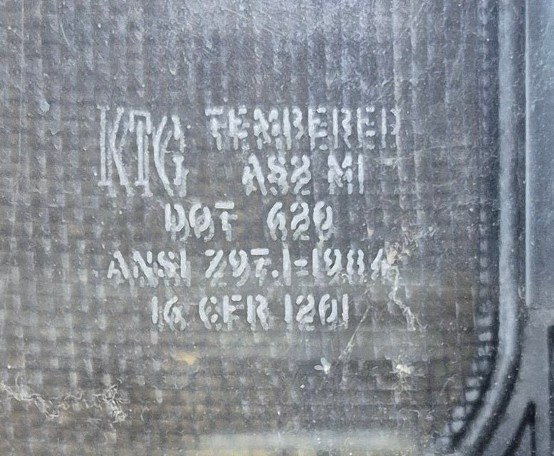 Used Black Radius Emergency Opening Window : 29 1/4" W x 19 1/4" H x 1 3/8" D - Young Farts RV Parts