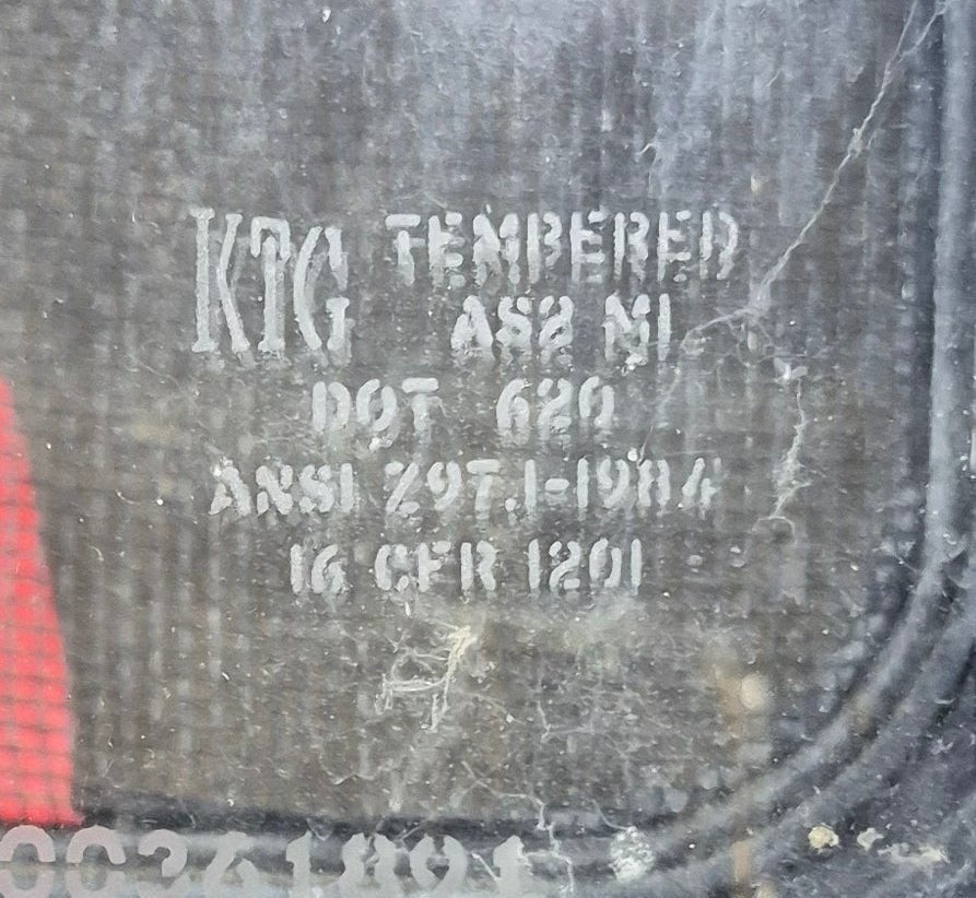 Used Black Radius Emergency Opening Window : 29 1/4" W x 21 1/4" H x 1 1/4" D - Young Farts RV Parts