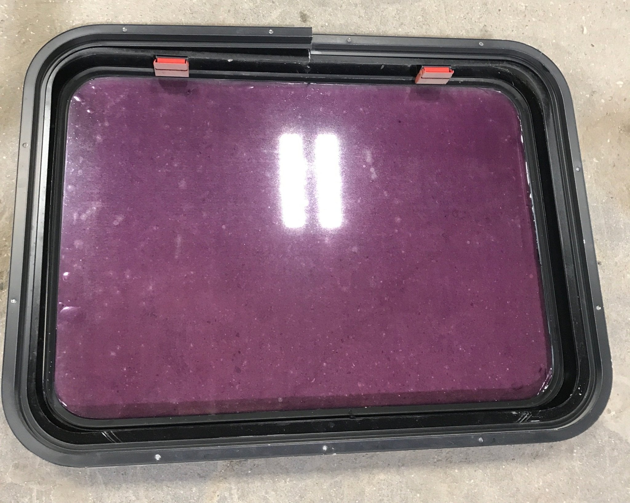 Used Black Radius Emergency Opening Window : 30 3/4" W x 22 1/2" H x 2" D - Young Farts RV Parts