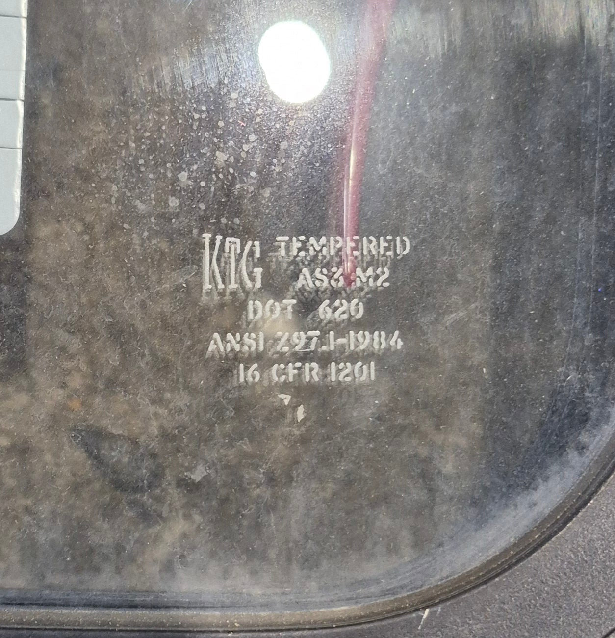 Used Black Radius Emergency Opening Window : 35 1/4" W x 21 1/4" H x 1 3/4" D - Young Farts RV Parts