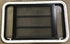 Used Black Radius Emergency Opening Window : 35 1/4" W x 21 1/4" H x 1 7/8" D - Young Farts RV Parts