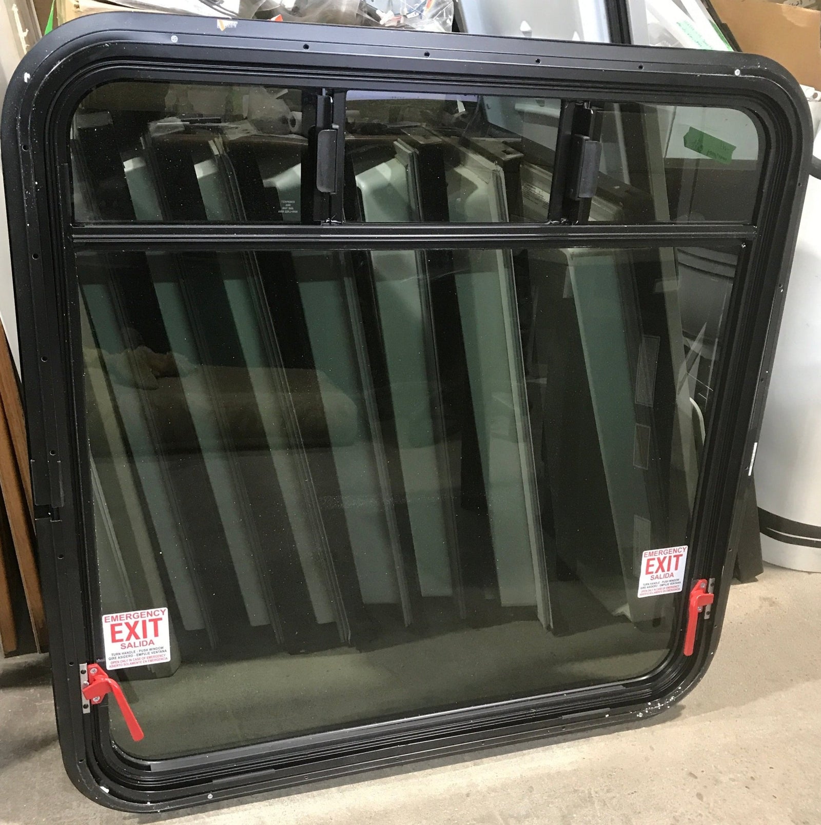 Used Black Radius Emergency Opening Window : 35 3/4