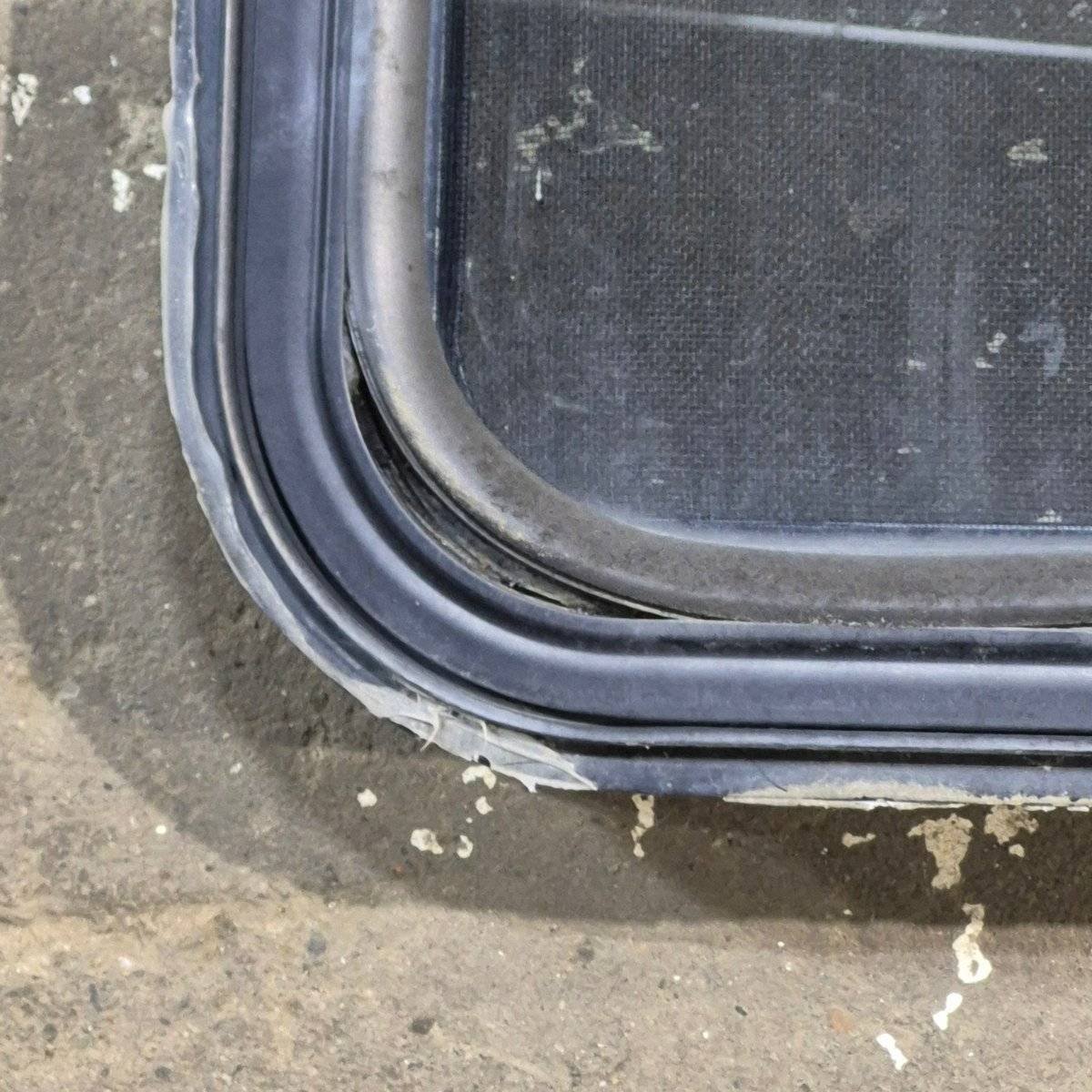 Used Black Radius Emergency Opening Window : 35" X 21.25" X 1.875" - Young Farts RV Parts