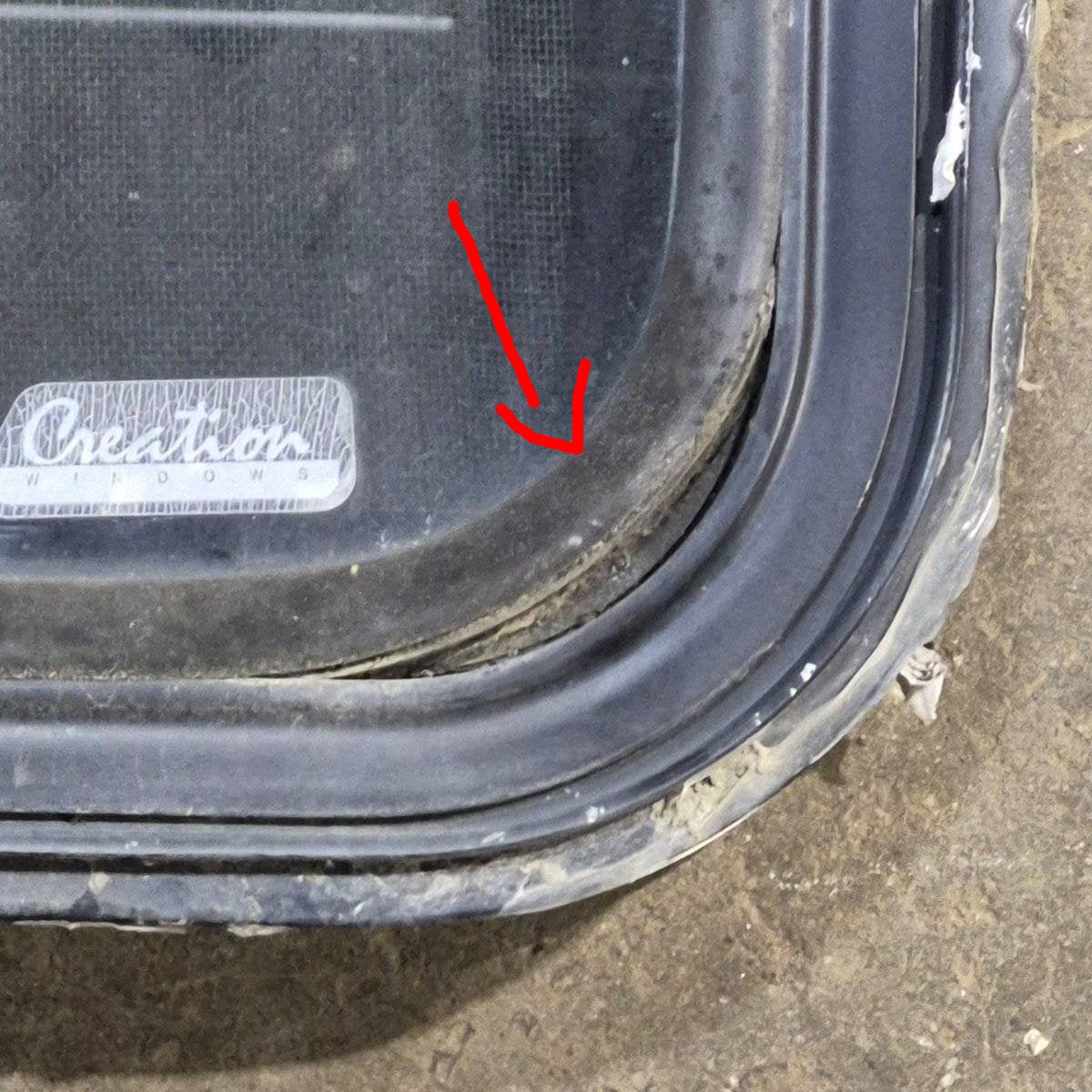 Used Black Radius Emergency Opening Window : 35" X 21.25" X 1.875" - Young Farts RV Parts