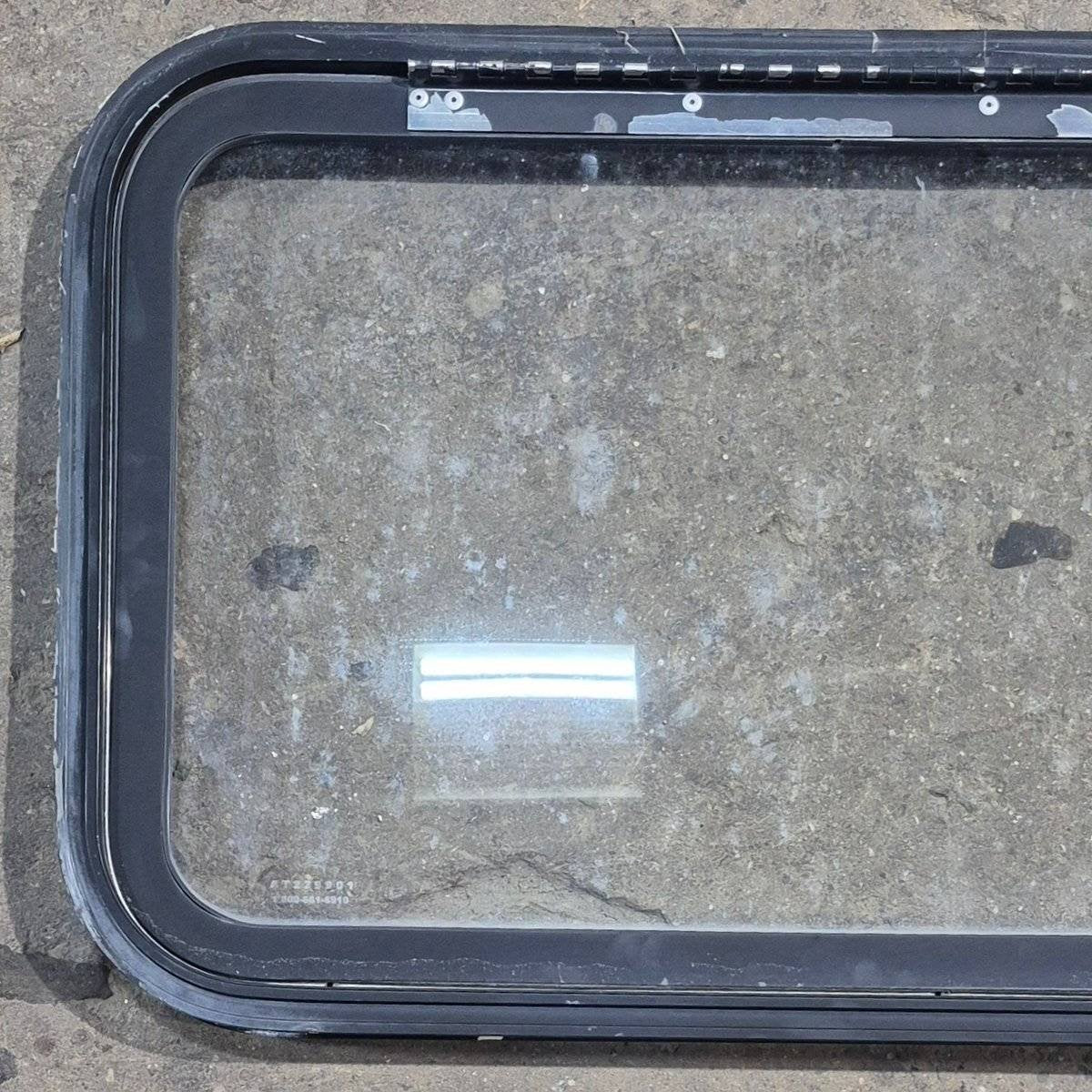 Used Black Radius Emergency Opening Window - 35.5 X 19.5 X 1.5 - Young Farts RV Parts