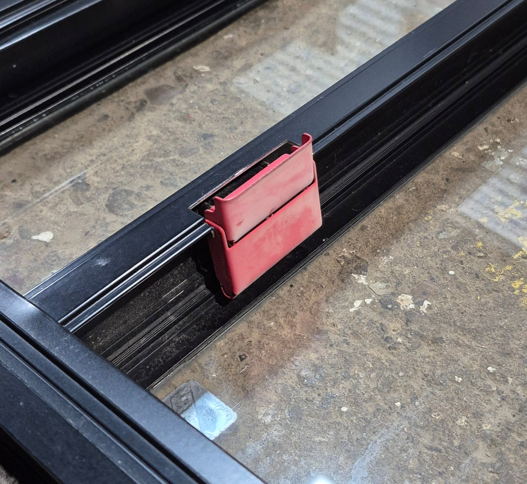 Used Black Radius Emergency Opening Window : 41 1/2" W x 21 3/4" H x 1 7/8" - Young Farts RV Parts