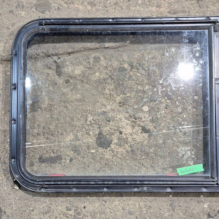 Used Black Radius Emergency Opening Window - 41.625 X 21.875 X 1.375 - Young Farts RV Parts
