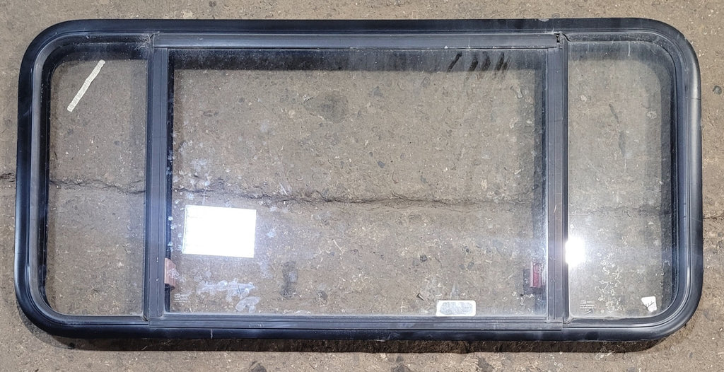 Used Black Radius Emergency Opening Window : 47 1/2" W x 21 1/2" H x 1 3/4" - Young Farts RV Parts