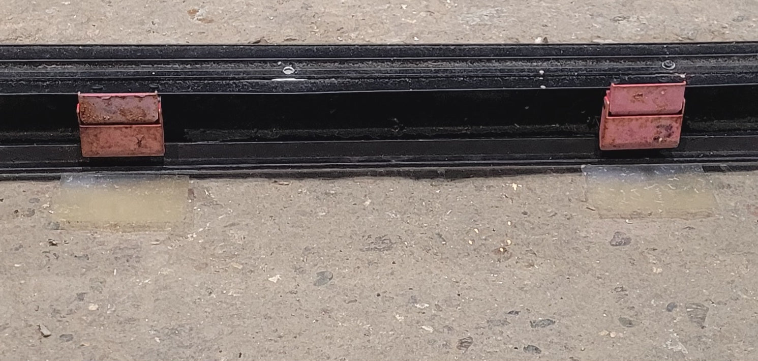 Used Black Radius Emergency Opening Window : 47 1/4" W x 21 1/4" H x 1 7/8" - Young Farts RV Parts