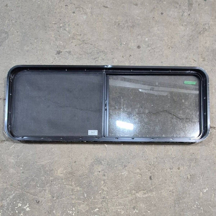 Used Black Radius Emergency Opening Window - 60 X 21.75 X 1.875 - Young Farts RV Parts