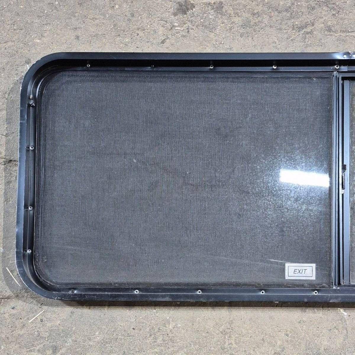 Used Black Radius Emergency Opening Window - 60 X 21.75 X 1.875 - Young Farts RV Parts