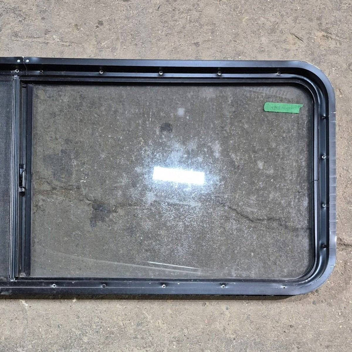 Used Black Radius Emergency Opening Window - 60 X 21.75 X 1.875 - Young Farts RV Parts