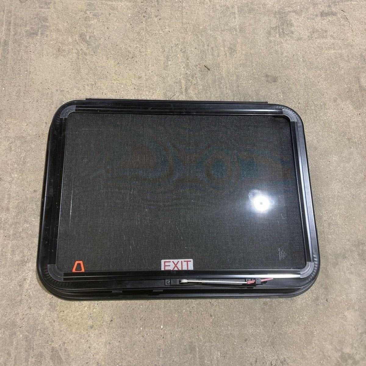 Used Black Radius Frameless Emergency Opening Window : 29 1/2