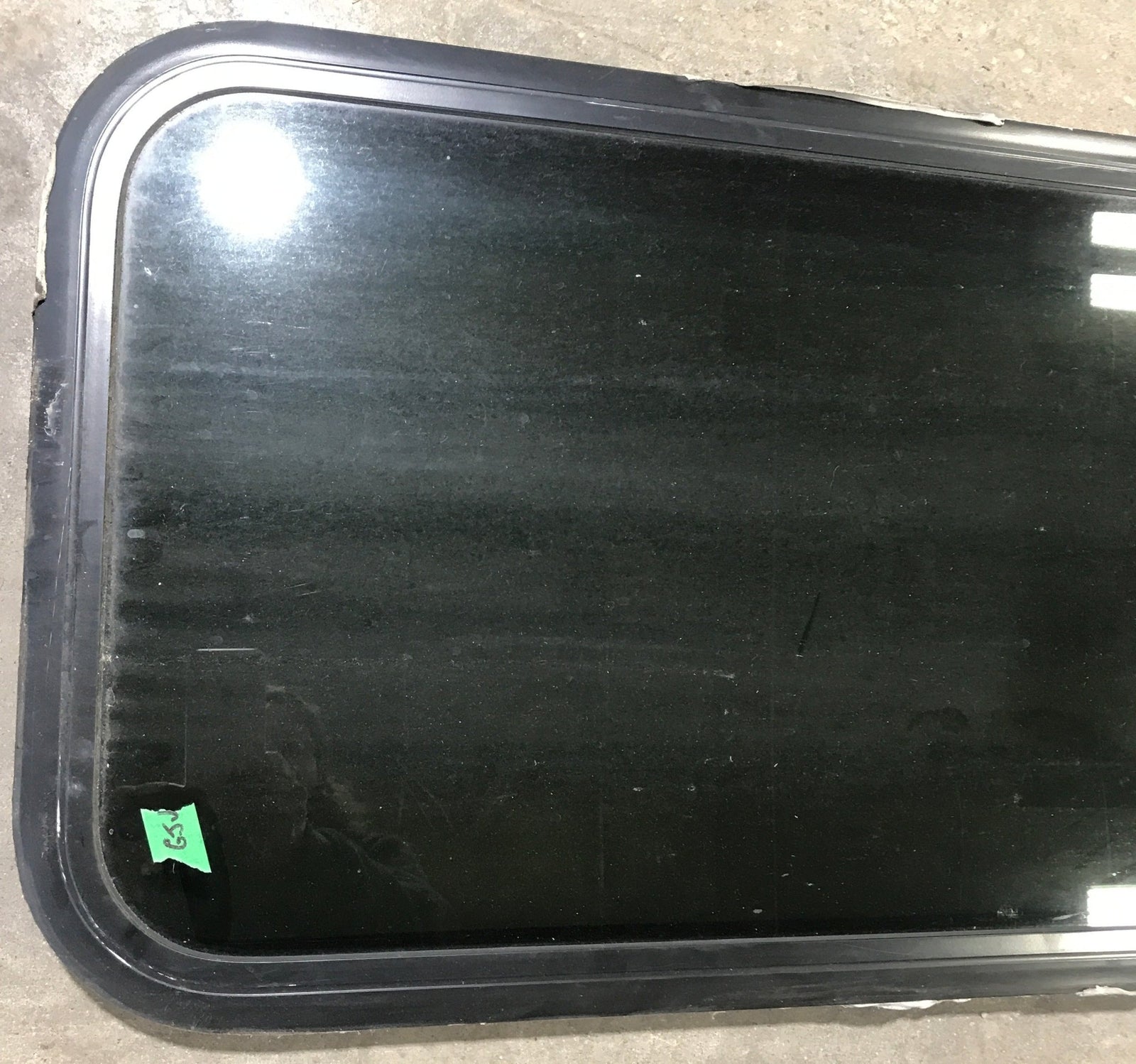 Used Black Radius Non Opening Window : 17 1/2