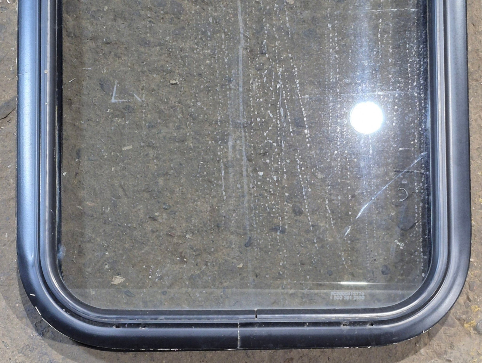 Used Black Radius Non Opening Window : 17 1/4