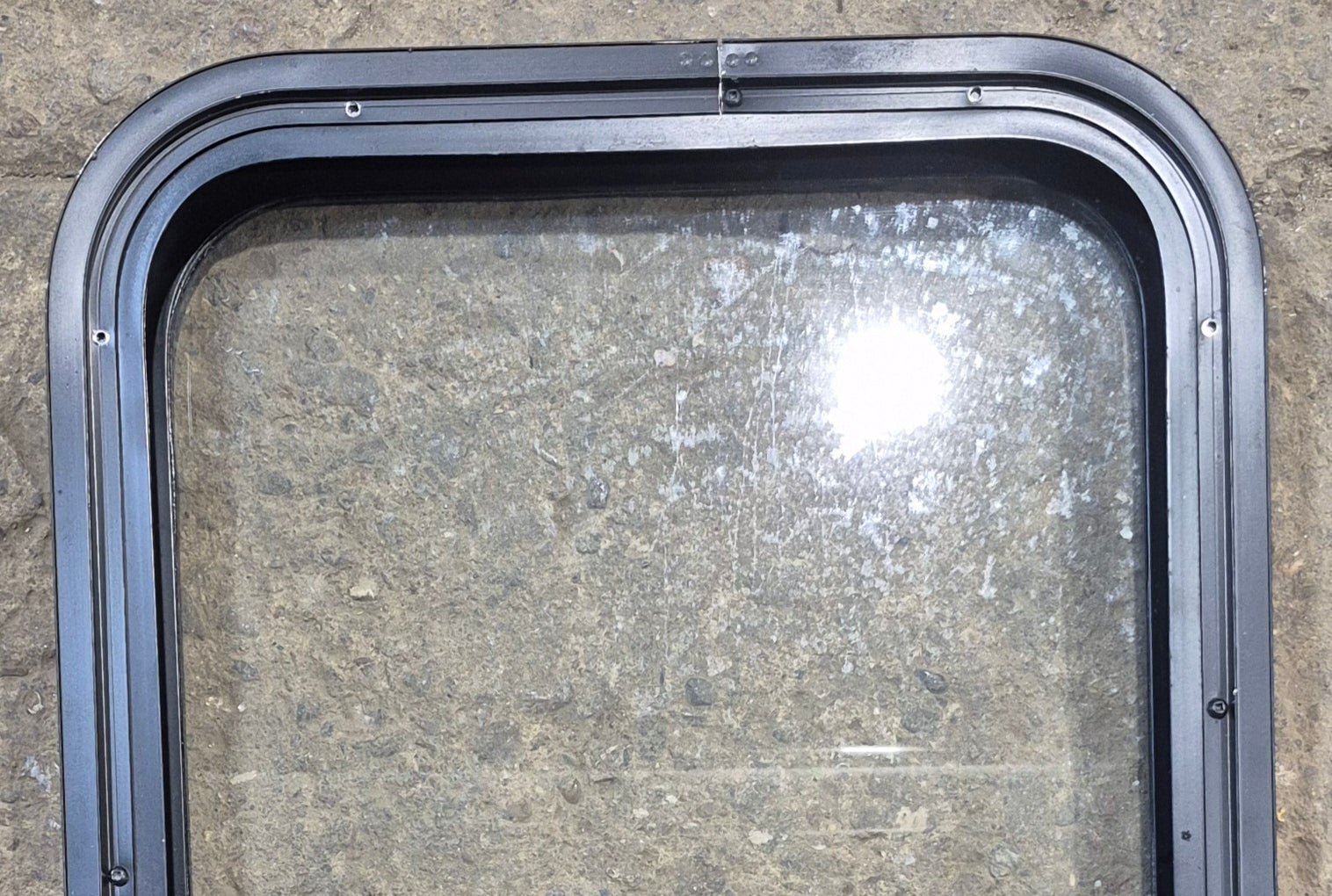 Used Black Radius Non Opening Window : 17 1/4