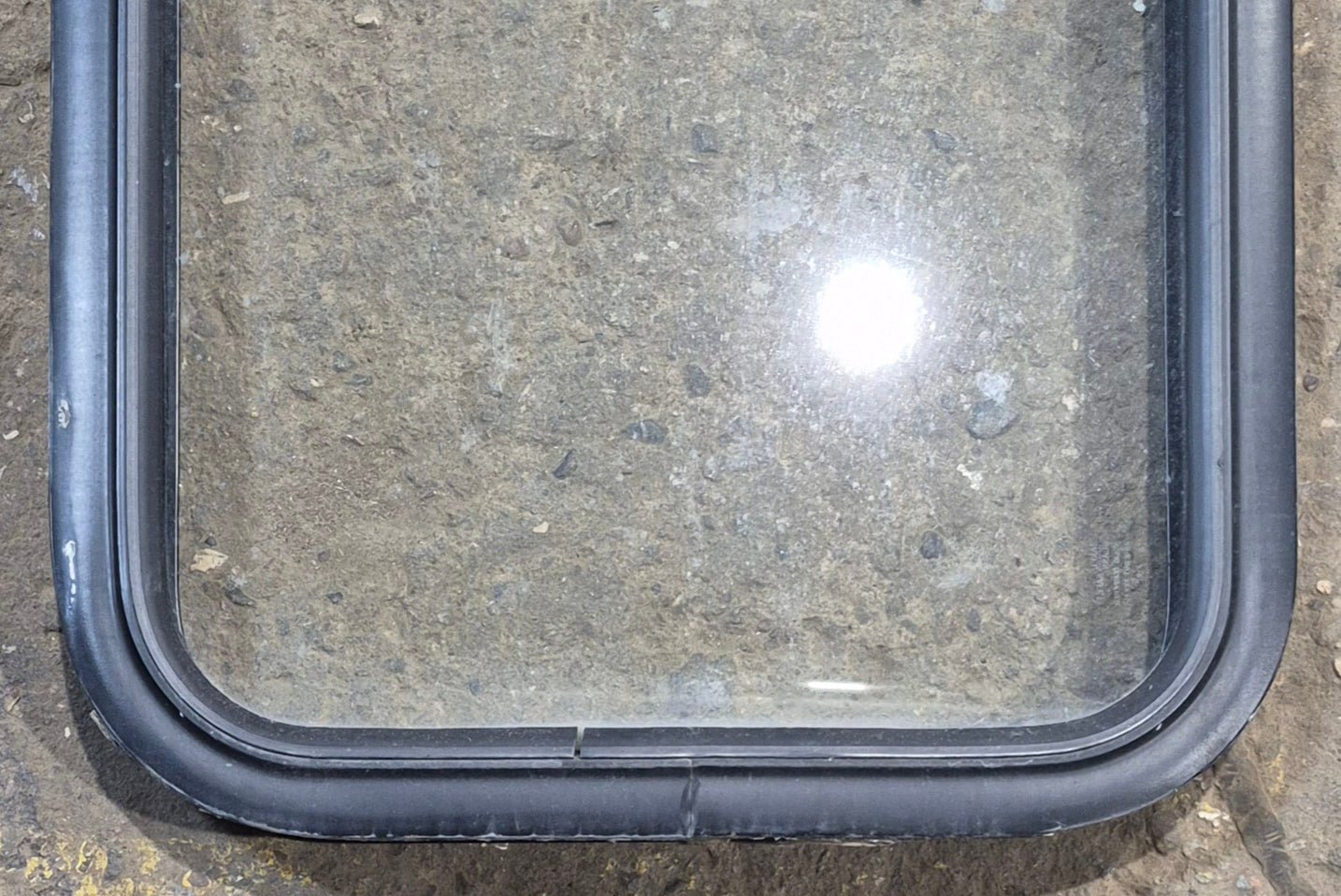 Used Black Radius Non Opening Window : 17 1/4