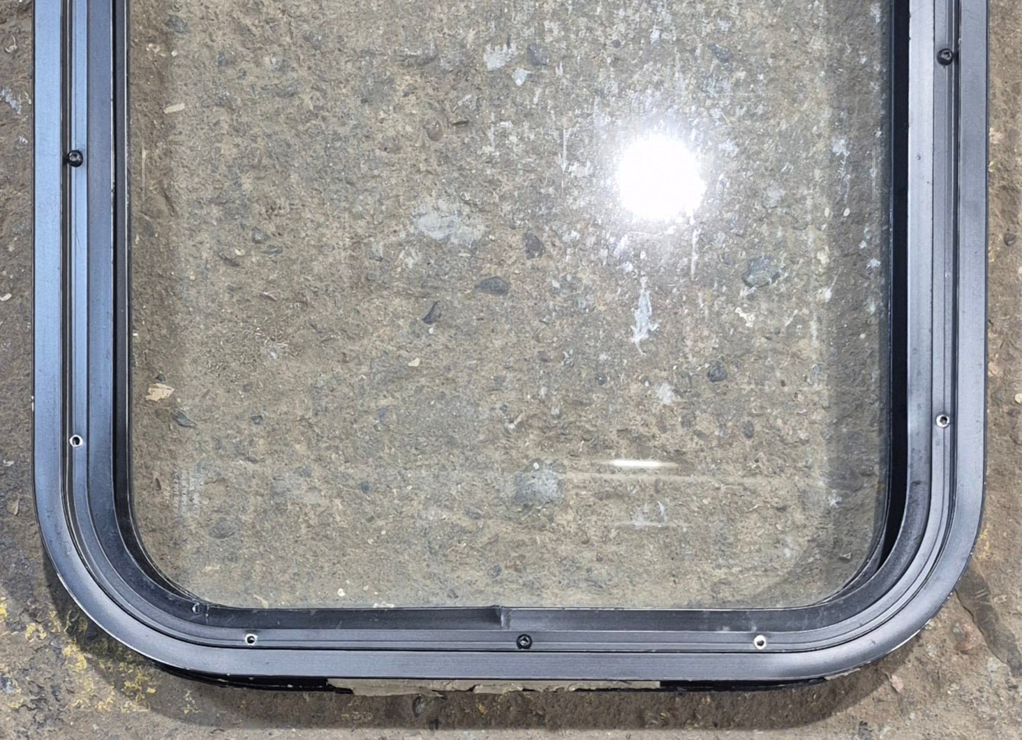 Used Black Radius Non Opening Window : 17 1/4