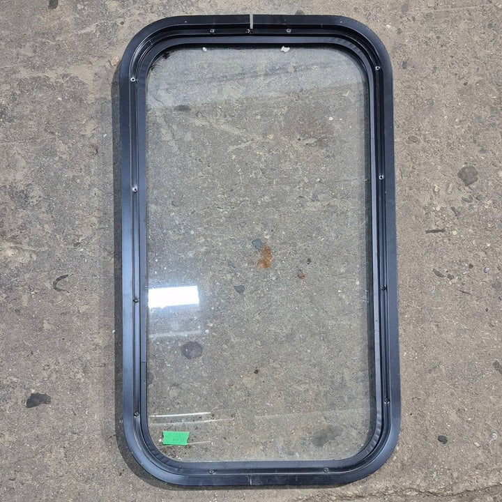 Used Black Radius Non - Opening Window - 17.5 X 31.5 X 1.375 - Young Farts RV Parts