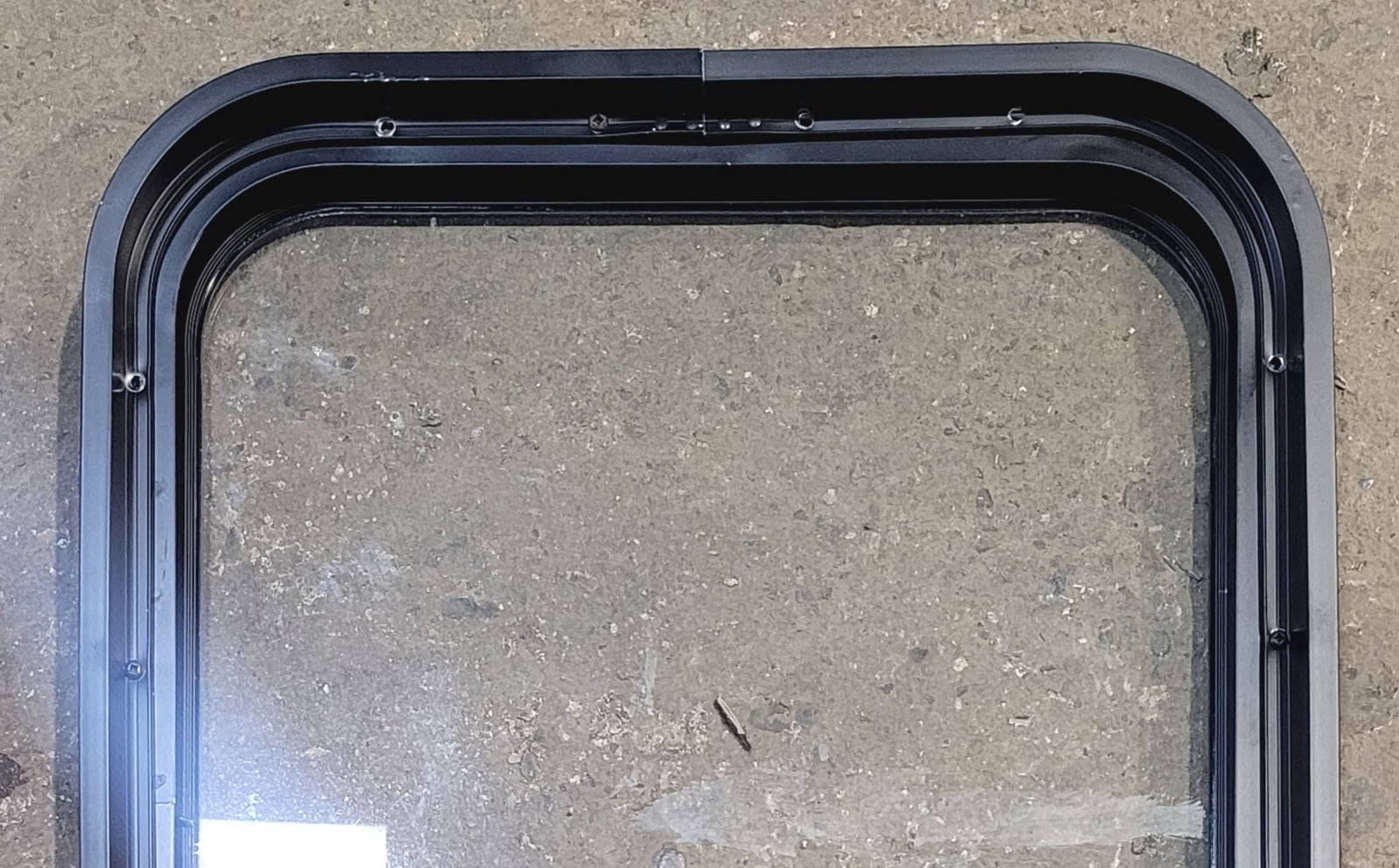 Used Black Radius Non Opening Window : 18 1/4