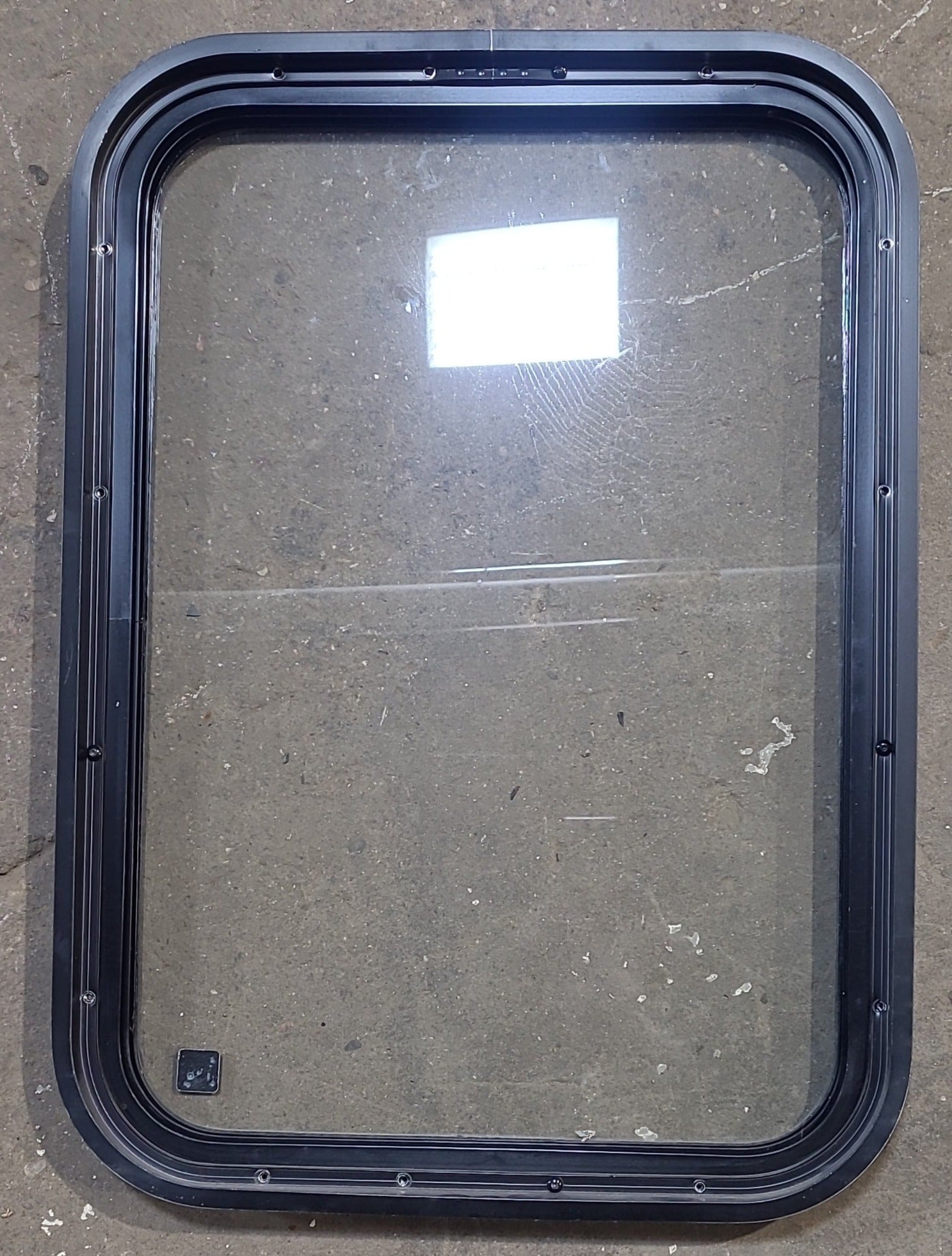 Used Black Radius Non Opening Window : 18 1/4