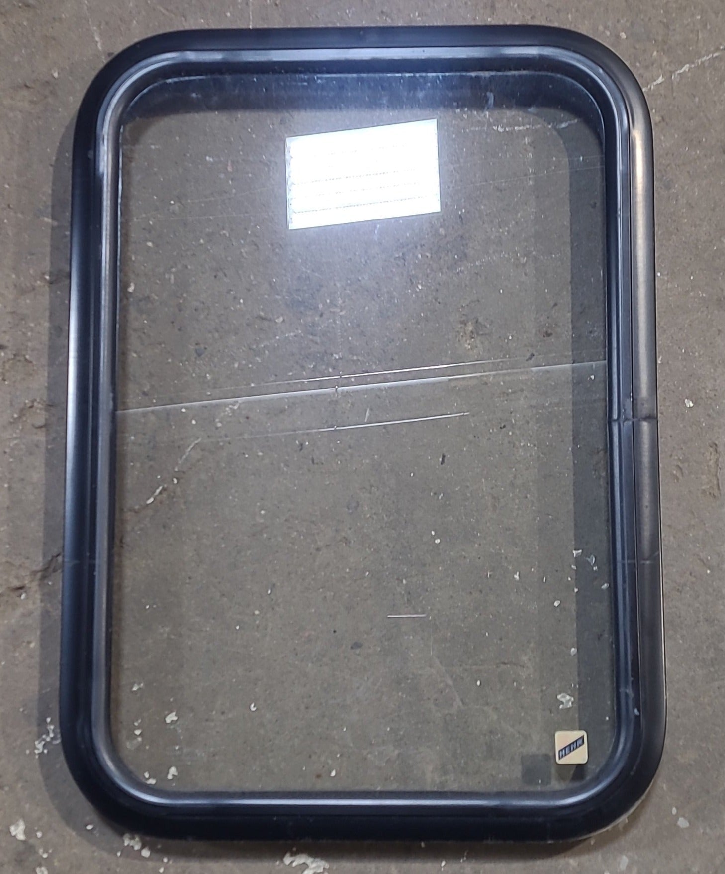 Used Black Radius Non Opening Window : 18 1/4