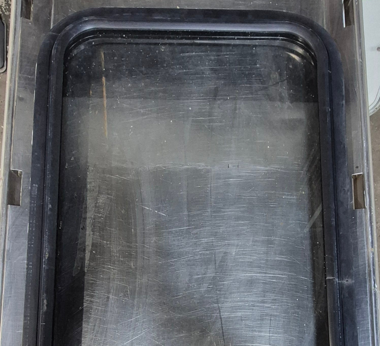 Used Black Radius Non Opening Window : 18 1/4