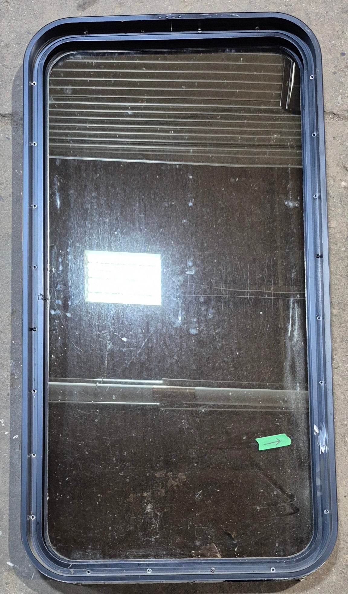 Used Black Radius Non Opening Window : 21 3/4