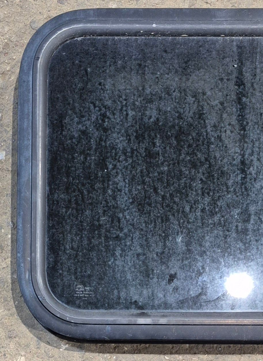 Used Black Radius Non Opening Window : 23 1/2