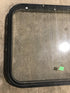 Used Black Radius Non Opening Window : 23 1/2" W x 22" H x 1 7/8" - Young Farts RV Parts