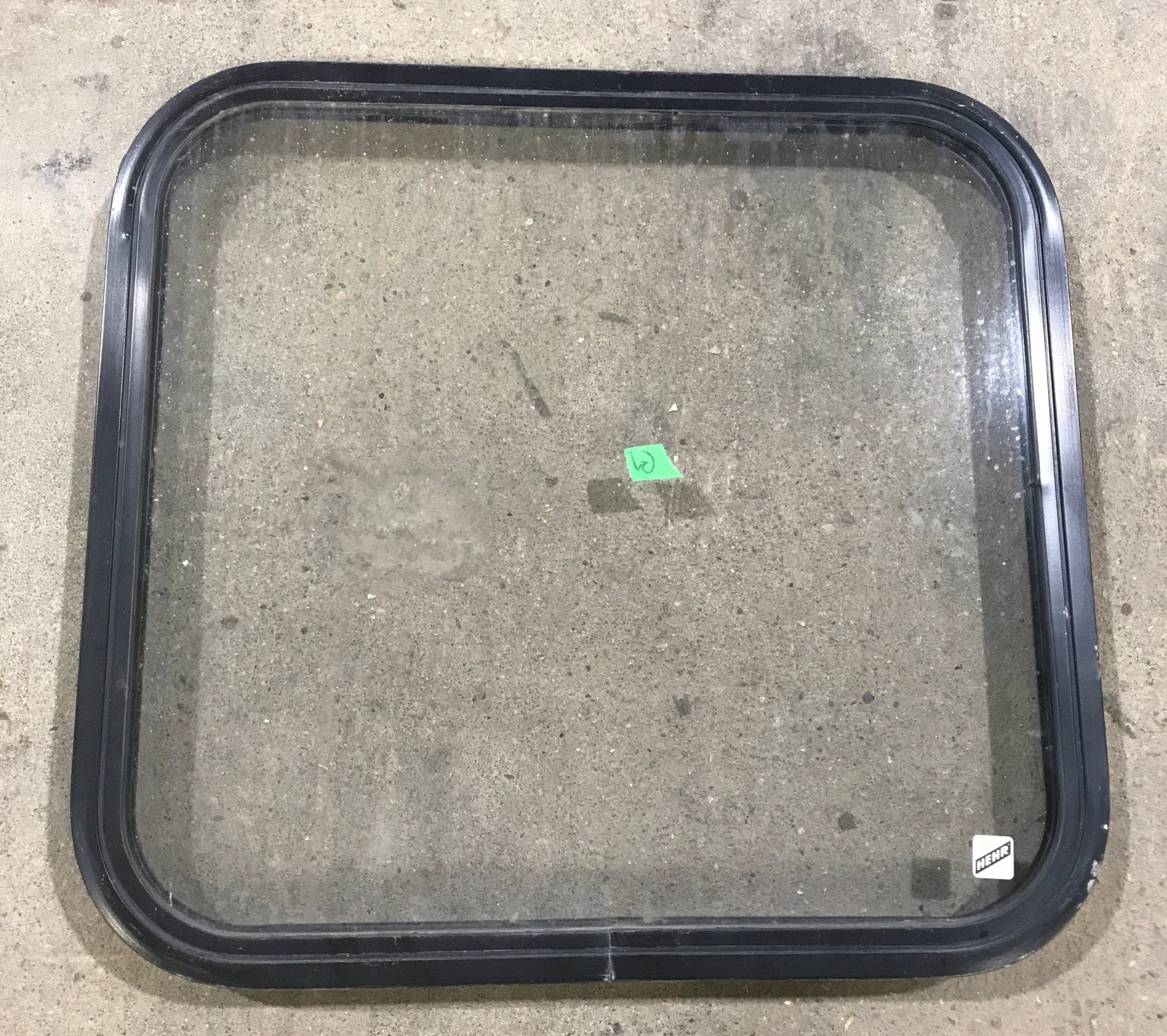 Used Black Radius Non - Opening Window : 23" W X 22" H X 2" D - Young Farts RV Parts