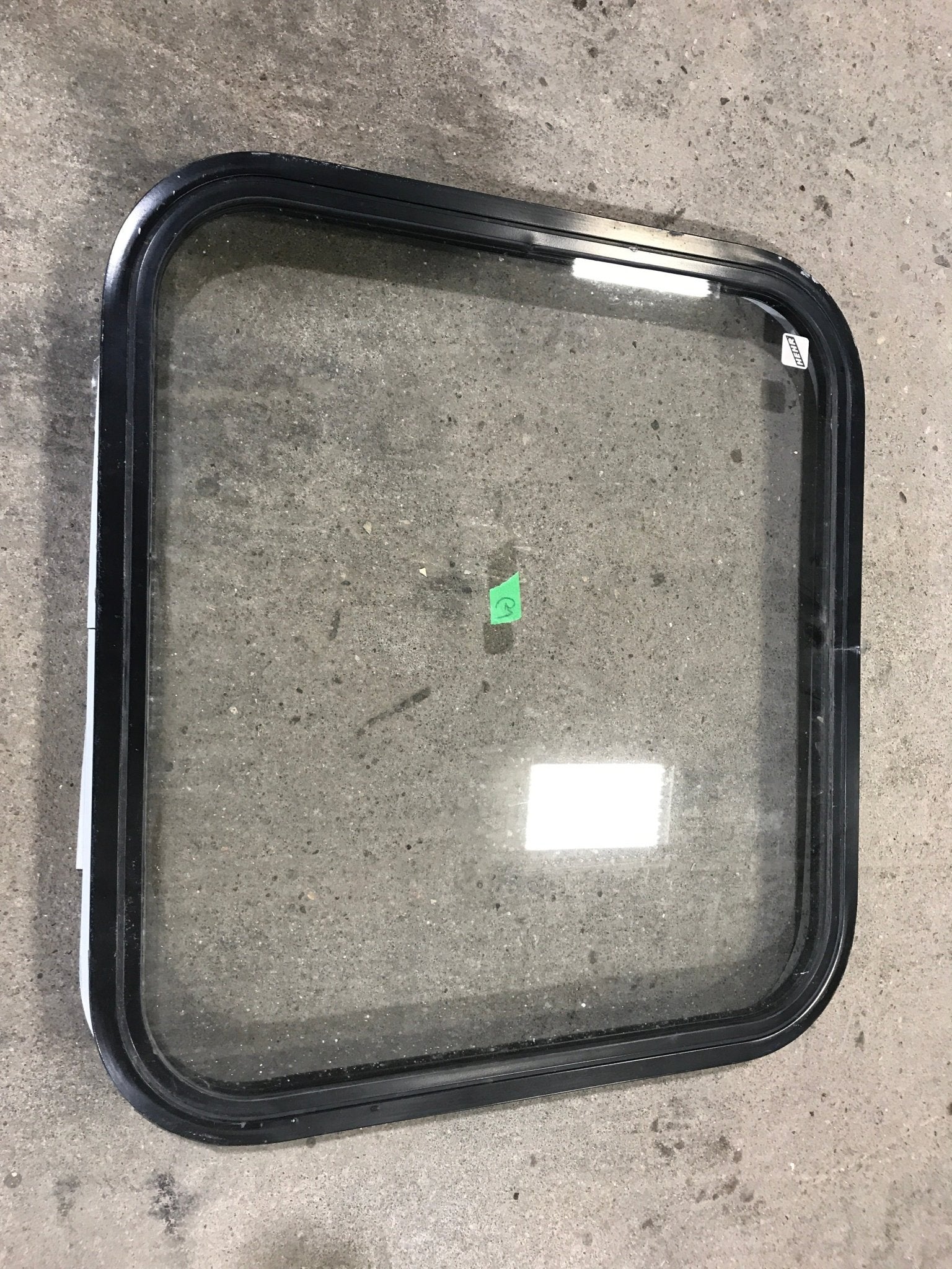 Used Black Radius Non - Opening Window : 23" W X 22" H X 2" D - Young Farts RV Parts