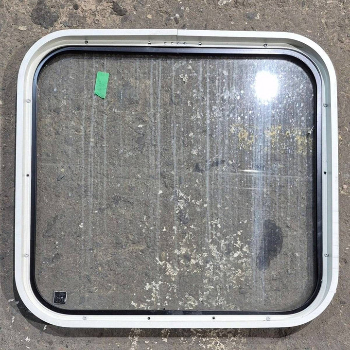 Used Black Radius Non - Opening Window - 23.375 X 21.75 X 1.625 - Young Farts RV Parts