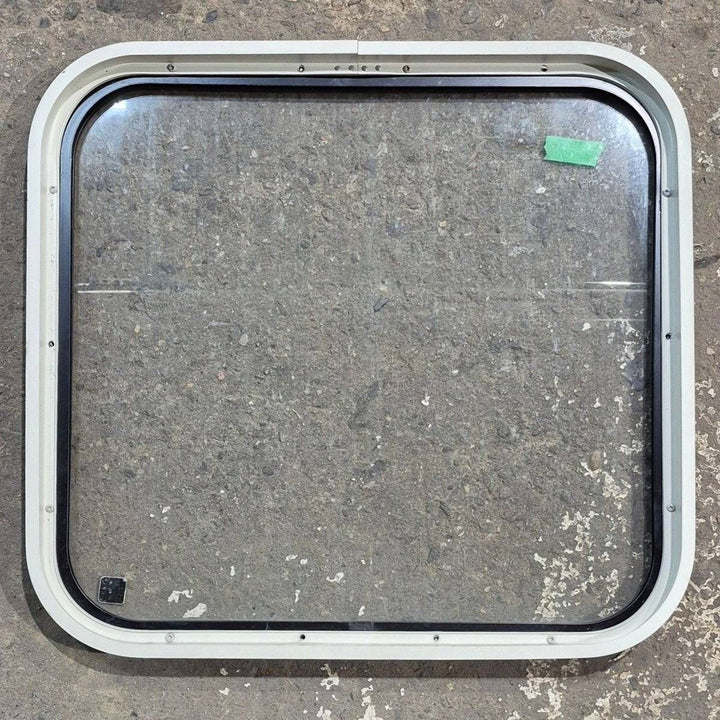 Used Black Radius Non - Opening Window - 23.375 X 21.75 X 1.625 - Young Farts RV Parts