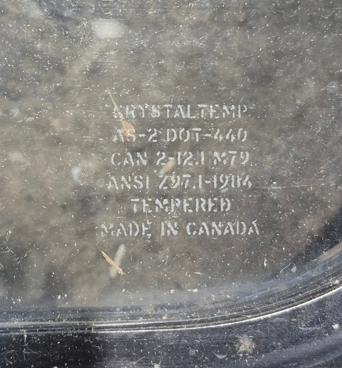 Used Black Radius Non Opening Window : 24 1/4" W x 16 3/4" H x 1 7/8" - Young Farts RV Parts