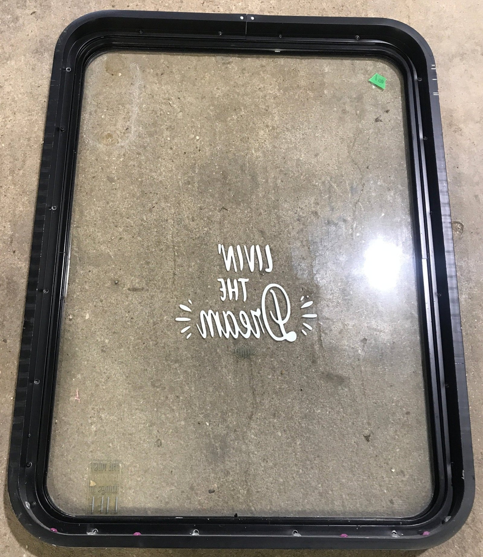 Used Black Radius Non Opening Window : 35 1/2