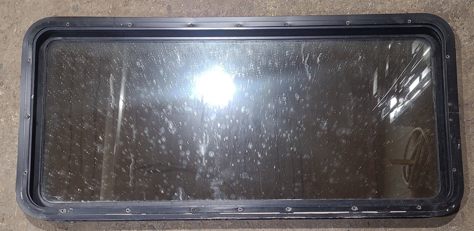 Used Black Radius Non Opening Window : 47 1/2