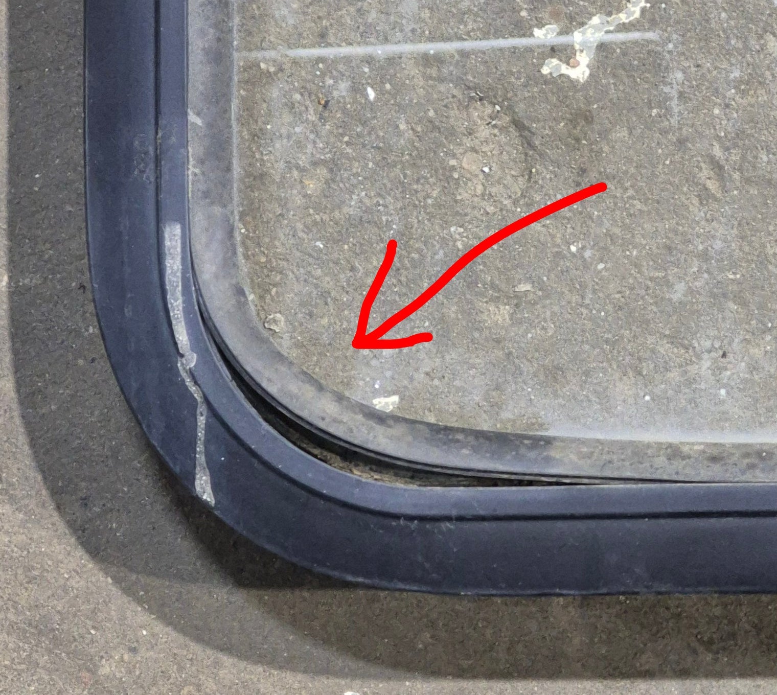 Used Black Radius Non Opening Window : 60 1/4