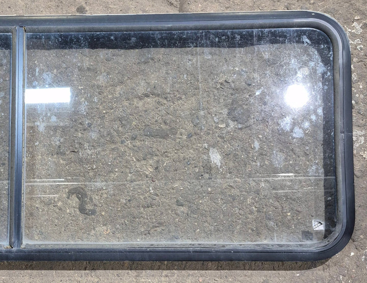 Used Black Radius Non Opening Window : 60 1/4" W x 21 3/4" H x 1 5/8" D - Young Farts RV Parts